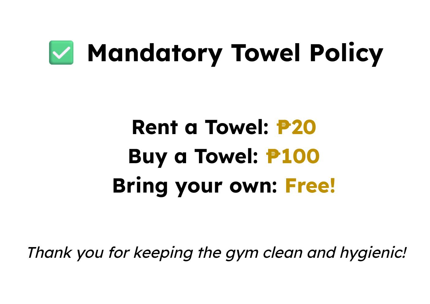 Towel Policy